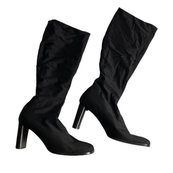 Robert Clergerie Paris Sz 5/6? Sock Boots Black Leather Made in France Designer - Picture 1 of 16